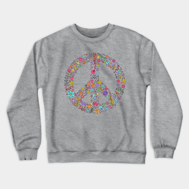 Nature Lover Peace Sign Crewneck Sweatshirt by machmigo